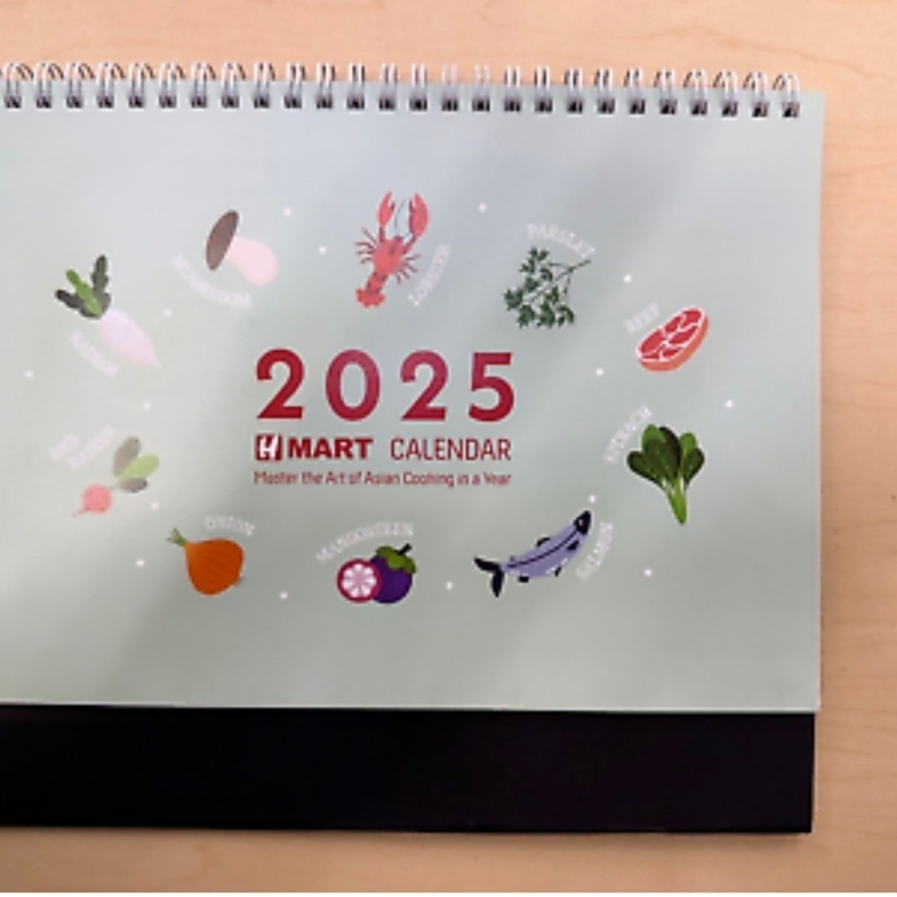 Green and Black 2025 Office Calendar with Spiral Binding